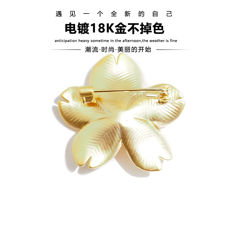 YCHEN2019 mùa xuân và mùa hè Hàn Quốc áo khoác trâm anh đào trang trí pin áo choàng len cổ áo khóa cổ áo trâm