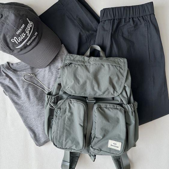 25SS韓国ブロガーパラシュートバックパック〜LU同生地超軽量シンプルカジュアルアウトドアパソコンバックパック