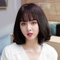 Wig Woman Short Hair Natural Full Hair Cover Realistic Fashion Air Liu Hai Whole Top Short Curly Hair Cute Sweet styling