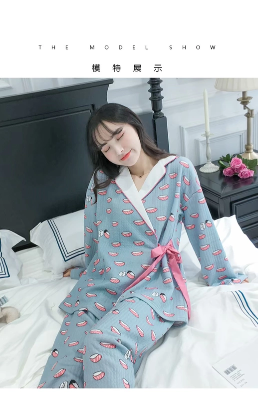 Nhật Bản cô gái dễ thương ren kimono pijama air cotton sushi phim hoạt hình đồ ngủ thỏ dịch vụ tại nhà - Nam giới