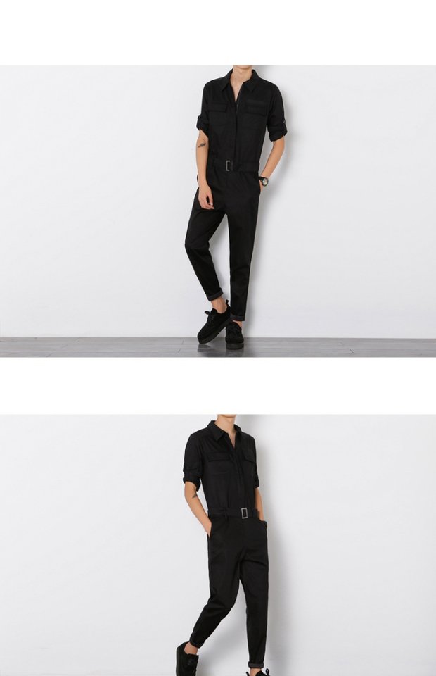 Quần yếm, jumpsuit, nam Nhật Bản phiên bản Hàn Quốc của xu hướng cá tính mùa thu DJ phù hợp với quần lửng hộp đêm nam quần jogger nam