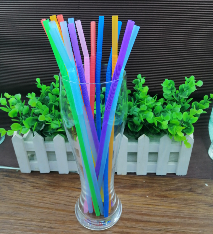 Disposable Color Art Sucker Flat Mouth Bendable Straw Famous brand Twin Child Straws 4000 Only