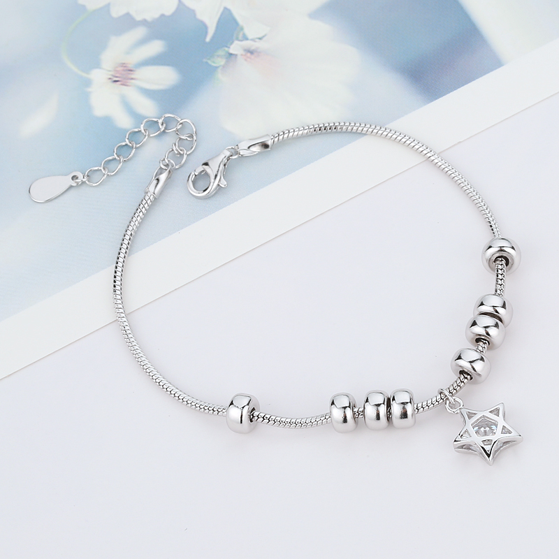 2019 new fashion snake bone silver bracelet female sterling silver Korean version of simple personality fashion models fresh and sweet birthday gift