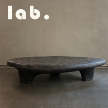 labology ) kar room Wabi-sabi wind coffee table cobblestone shape low sculpture design Fiberglass