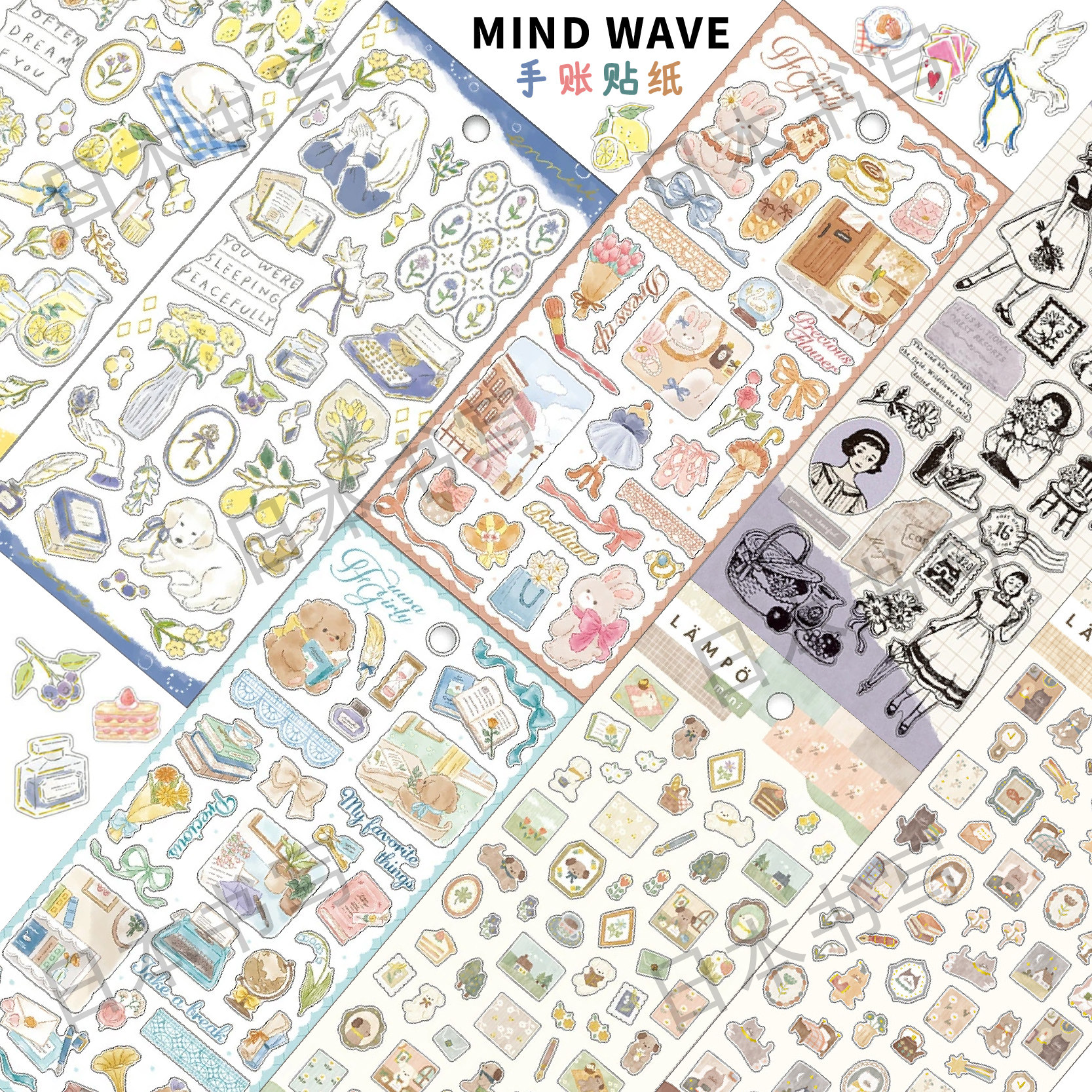 现货日本Mind wave甜品食物插画系列集合手帐素材拼贴装饰贴纸