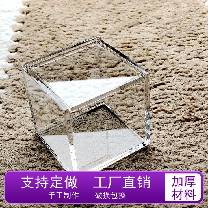 Thickened Table Top Transparent Clamshell Square Mask Covered Acrylic Storage Box Capsule Coffee Intake Model Box