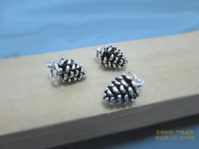 925 Thái Bạc Thông Nuts Mặt dây chuyền Thành công Bạc DIY Vòng dây đỏ Vòng chân Vòng cổ Phụ kiện Vòng cổ Bạc Sterling - Vòng chân lắc chân nữ 10k