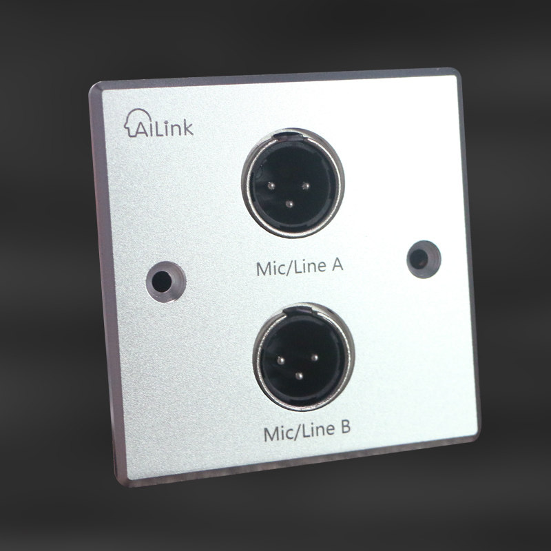 iELVES86 aluminum alloy panel wall plug double male seat 2 XLR male output interface
