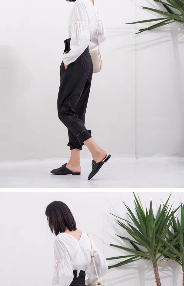 Tranh thiết kế nguyên bản 2018 mùa thu mới thắt lưng hoa cao eo thon chín điểm chân thường xuyên quần harem - Khởi động cắt Quần ngụy trang nữ mùa hè