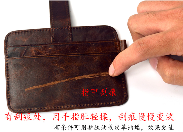 Ví da siêu mỏng lớp da bò nam Thẻ da nam handmade Thẻ phụ nữ siêu mỏng Thẻ thẻ ngân hàng ví đựng thẻ nam