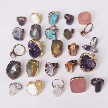 Natural amethyst agate handmade living ring