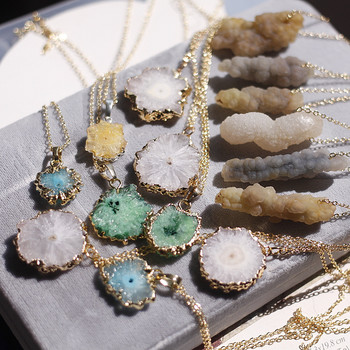 Artist handmade natural crystal agate antique necklace