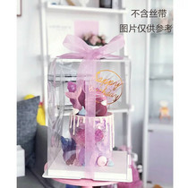 4 6 8 10 12 inch transparent apron Birthday Cake Box Full Transparent Double Layer Plus High Super Round Cake