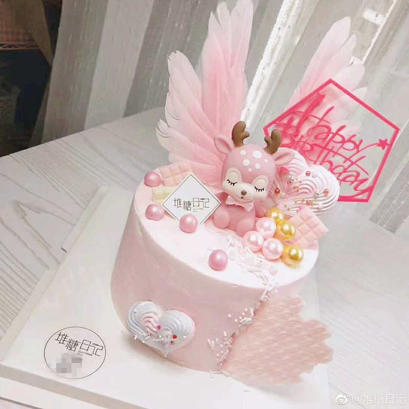 Soft Cute Wind Cake Cartoon Small Deer Decoration Hearts Flowers Deer Swing Pieces Plum Blossom Deer Butterfly Knot Baking Elk Paparazzi Costume