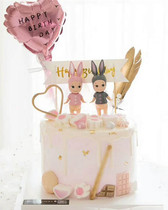 Angel Devils Birthday Cake Swing Piece Cubiter Devils Angel Unicorn Rabbit Car Decorated Cake Doll