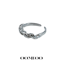 OOMEO Entangled 925 Pure Silver Twist Flower Ring Female Niche Design Wins Tide 2021 New Adjustable Fashion