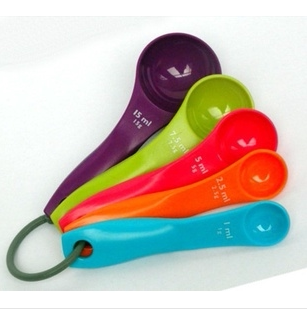 Baking tool with scale food grade plastic measuring spoon Colour 5 pieces