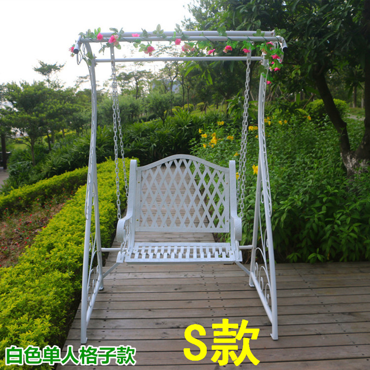 Balcony hanging chair Outdoor Rocking Chair indoor garden courtyard swing adult terrace white iron single outdoor swing