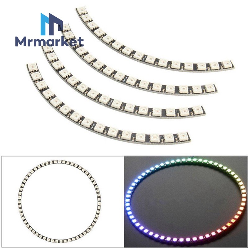 WS2812-60-bit full-ray drive LED color lamp Ring Wall Clock ring lamp 1 4 cascable