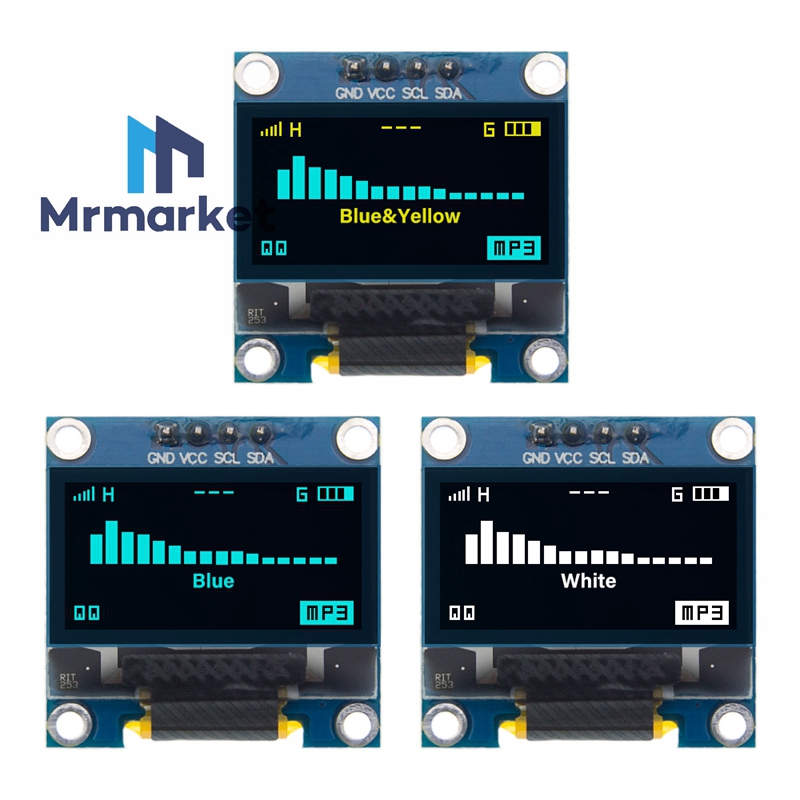 4 pin 0 96 inch OLED 128x64 LCD screen module IIC interface white blue yellow blue dual color