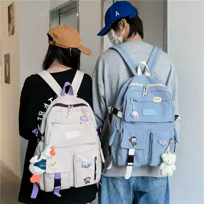 ins school bag female Korean version of Harajuku style Japanese junior high school high school backpack middle school students college students large capacity backpack