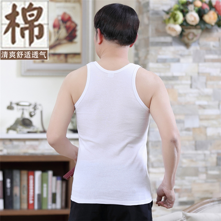 Trung niên và người đàn ông lớn tuổi của mùa hè bông mồ hôi vest mồ hôi già vest cha breathable cotton lỏng quần áo ông nội