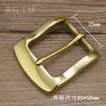 Polished brass 35mm belt buckle copper pin buckle waist belt buckle 59192