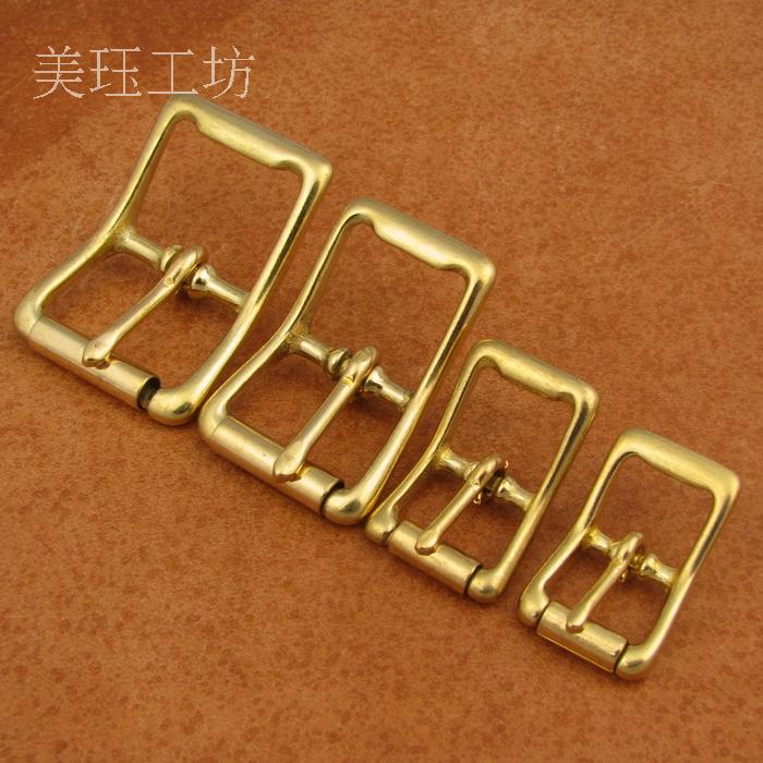 brass bag with buckle Japanese character button copper pin button handmade bags leather accessories 7608