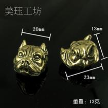 Brass white copper pet dog head cloth buckle handmade luggage leather decoration buckle hardware 48116