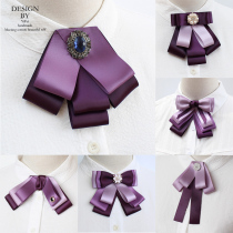 Purple collar flower female professional floral headdress shirt collar Bank work tie-up bow tie Korean handmade jewelry bow tie