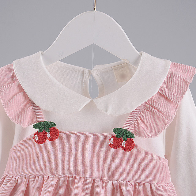 2022 spring new style female baby spring and autumn girl skirt baby children 0-1-2-3 years old 4 long-sleeved princess skirt