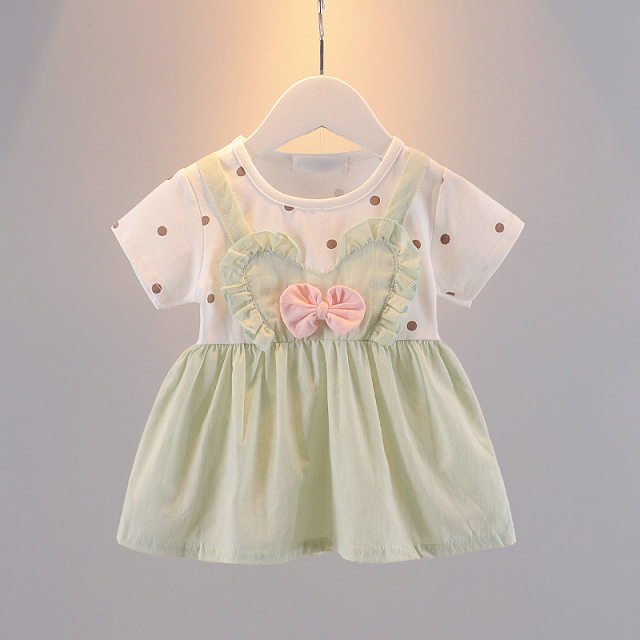 Baby cotton dress 2022 summer children's clothing foreign style cotton skirt 0-1-2 years old 3 baby girl princess skirt tide