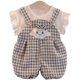 2022 summer baby boy girl Korean version of the foreign style short-sleeved overalls girl baby thin section all-match two-piece suit