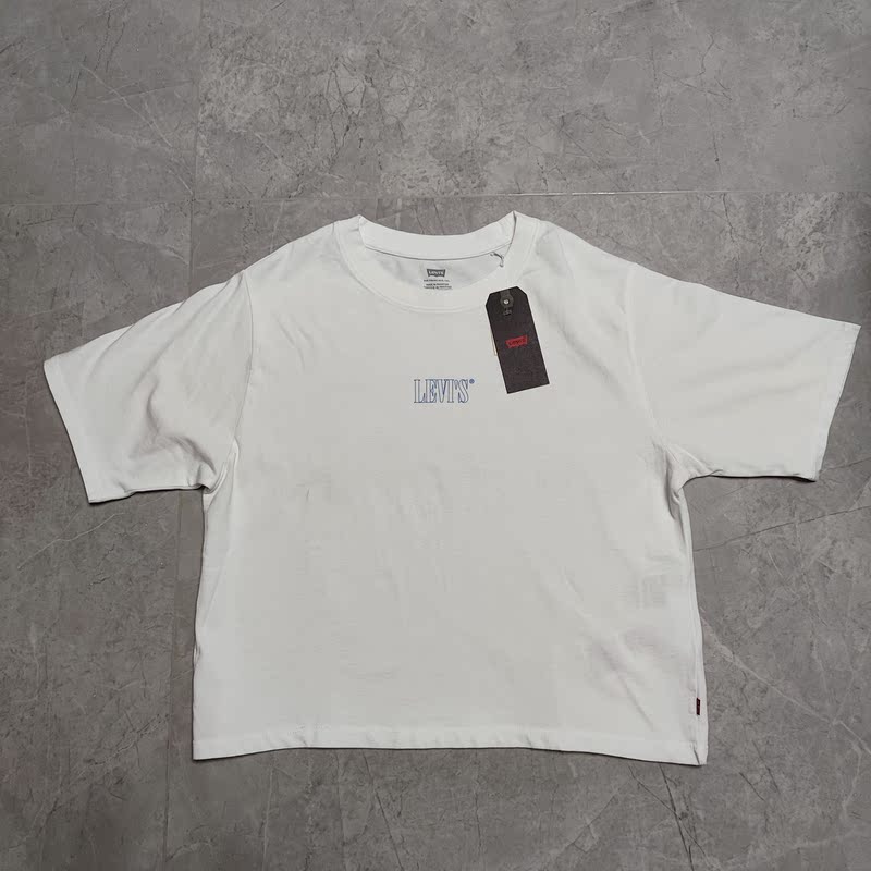Levi's Women's Pure Cotton T-Shirt, Loose Round Neck Short Sleeves, Genuine Clearance, Versatile and Slimming for Summer