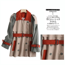 Export Foreign Trade Clear Cabin Womens Clothing Tail single Tail Goods Cut and Cut Besties Inn Wind Coloured Splicing Windcoat Jacket