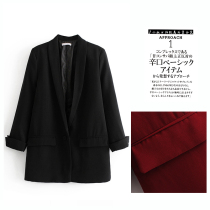 Foreign Trade Women Clothing Taille Single Exit Day Single Clear Bin Discount Factory Single Autumn Winter New Pint Of Rolls Sleeves Small Suit Jacket Tide