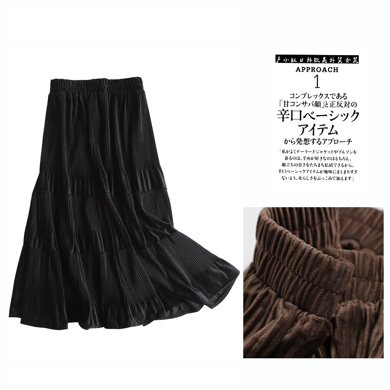 Belgium single foreign trade export cattle goods cut standard YU single cabbage price autumn and winter new products temperament loose casual skirt