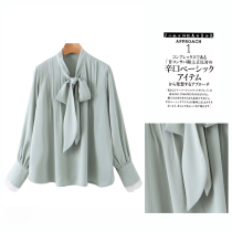 Day Ensemble Temperament Women Dress Spring Summer New Products Factory Single Clear Bin Discount lace sleeves Necktie Long Sleeve Shirt Lining