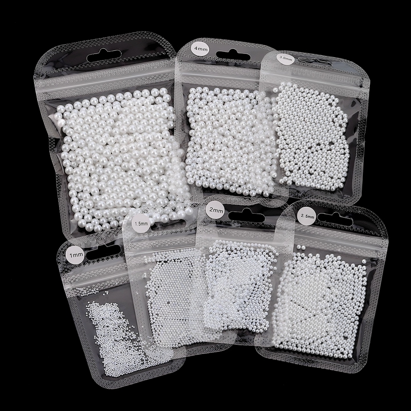 High-Gloss Full-Round Pearls Without Holes, Small Package Nail Art Pearls, Multi-Size Small Pearls, Round Pearls, Nail Art Accessories