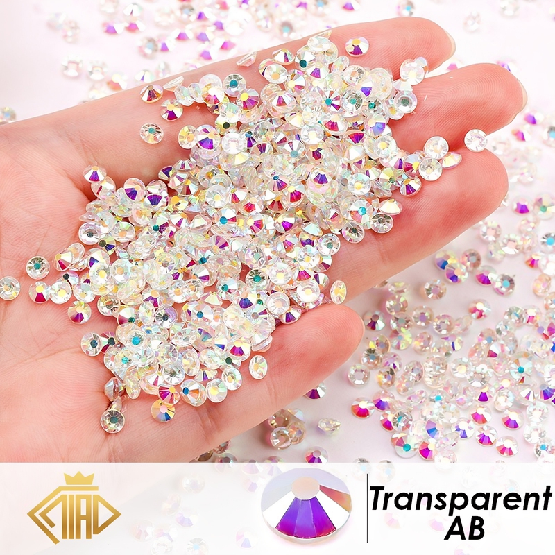 Loose Diamonds Ss3-Ss30 Glass Flat-Back Rhinestones Nail Rhinestones Large Fan-Shaped Rhinestones Sparkling Rhinestones Adhesive Rhinestones Crushed Rhinestones DIY Nail Art Rhinestones