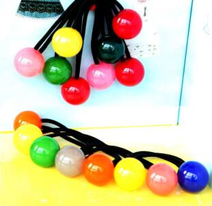 New Korean imported accessories in stock, candy-colored hair tie, double ball hair tie, rubber band (large), 8 colors AB28