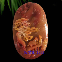 Huanglong jade landscape hand piece jade mountain visiting friends mens play piece high imitation jade welcome fairy jade handle