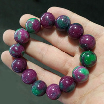  Natural crystal red and green treasure bracelet Ruby single circle bracelet Men and women jewelry Jade bracelet gift