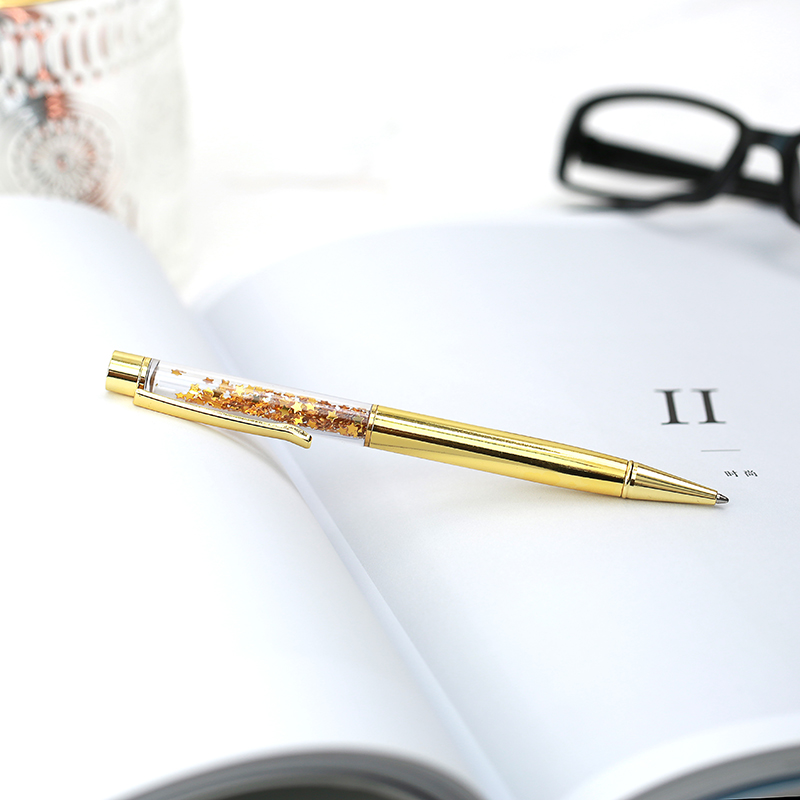 Nordic ins Wind Transparent Glitter Gold Rose Gold Ballpoint Pen 0 7mm Rotating Star Sequin Ballpoint Pen