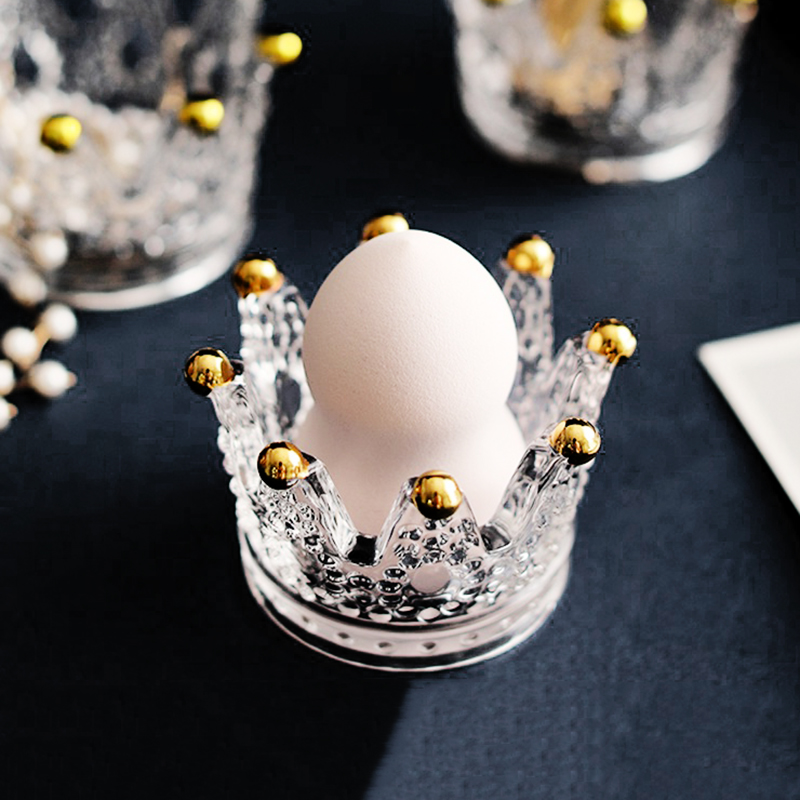 Nordic ins Crystal Glass ashtray Mini crown Glass Candle Candle holder Aromatherapy atmosphere beauty egg rack