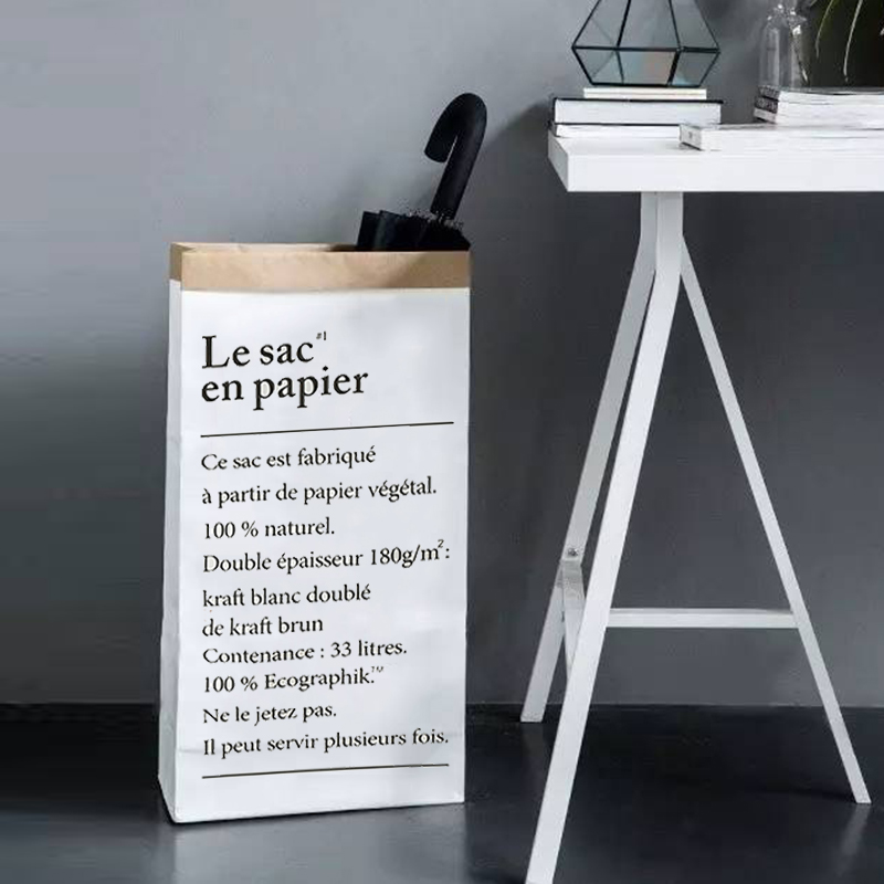 ins French kraft paper storage bag Nordic home grocery window decoration shooting props finishing bag