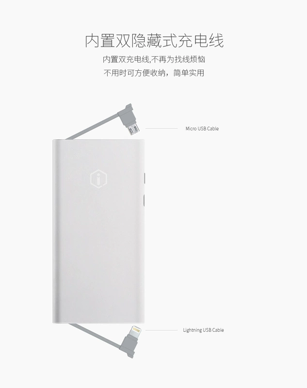 iQunix 5000 Haoan nhôm di động điện thoại di động sạc điện thoại kho báu chứng nhận của Apple MFI siêu mỏng - Ngân hàng điện thoại di động