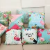 Flamingo gió tươi nhỏ tươi Bắc Âu Mỹ Mục Vụ trang trí gối bìa đệm gối cô gái dễ thương - Trở lại đệm / Bolsters Trở lại đệm / Bolsters