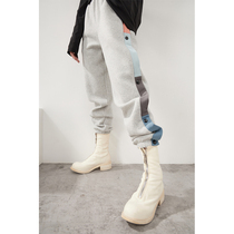 LAN VIVIER sports fashion versatile cool color side elastic foot mouth high waist soft cloth thick pants