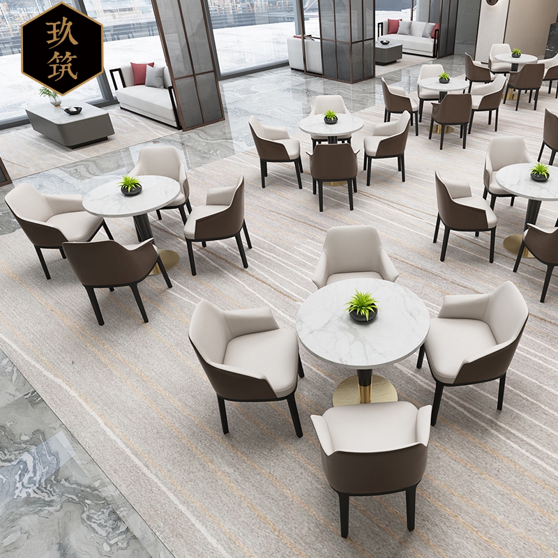 Simple and modern 4S shop reception table and chairs sales office negotiation a table and four chairs combination furniture modern Chinese leisure chair